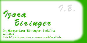 izora biringer business card